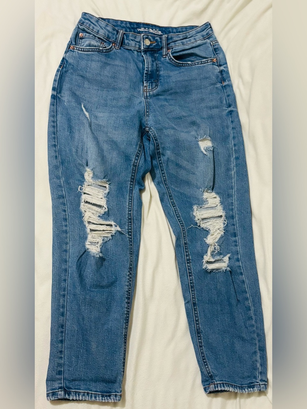 Distressed Blue Boyfriend Jeans